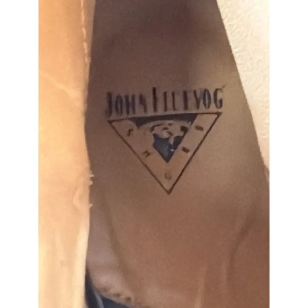 John Fluevog Brown Peep Toe Cutout Leather Sandals Size 11